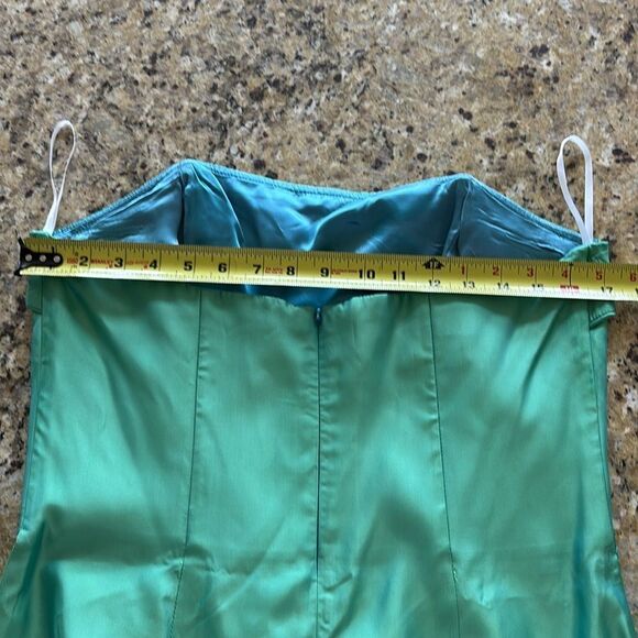 Jessica McClintock Green Strapless Prom Dress - Picture 7 of 10